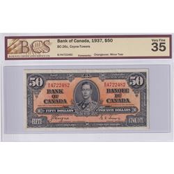 BC-26c 1937 Bank of Canada $50, Coyne-Towers S/N: B/H4722482, BCS Certified VF-35