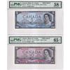 Image 1 : BC-31S & BC-32S. 1954 Bank of Canada Devil's Face SPECIMEN $5 & $10 Matching Set (#B0038 & C0038). B