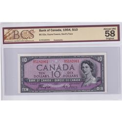 BC-32a 1954 Bank of Canada Devil's Face $10, Coyne-Towers S/N: B/D5182061, BCS Certified AU-58 Origi