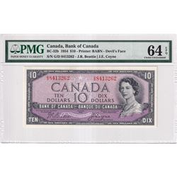 BC-32b 1954 1954 Bank of Canada Devil's Face $10 Beattie-Coyne, S/N: G/D8413262, PMG Certified Choic