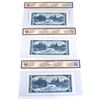 Image 2 : BC-39b 3 Sequential 1954 Bank of Canada Modified $5 Beattie-Rasminsky, S/N: Y/C8256005/006/007. All