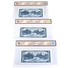 Image 2 : BC-39b 3 Sequential 1954 Bank of Canada Modified $5 Beattie-Rasminsky, S/N: Y/C8256008/009/010. All