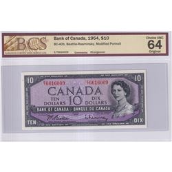 BC-40b 1954 Bank of Canada Modified $10 Beattie-Rasminsky, S/N: E/T6616009, BCS Certified Choice UNC