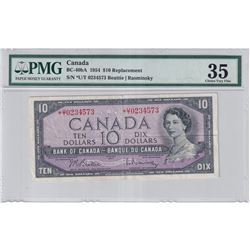 BC-40bA 1954 Bank of Canada Replacement $10, Beattie-Rasminsky, S/N: *U/T0234573 PMG Certified Choic