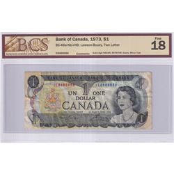BC-46a-N1-i-N9 1973 Bank of Canada Solid Digit RADAR, Rotator $1, Lawson-Bouey S/N: IE8888888, BCS C