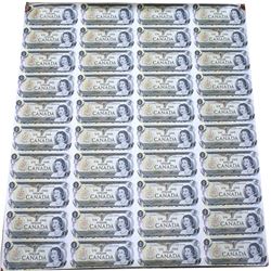 BC-46b 1973 Bank of Canada $1 Uncut Sheet of 4 notes (4x 10 format) ECV Prefix. Sheet is in excellen