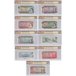 Set of 9 Matching SPECIMEN Notes of the 1969-1979 Multicolour Issues (Set #538) All BCS Certified Ch