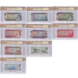 Set of 9 Matching SPECIMEN Notes of the 1969-1979 Multicolour Issues (Set#336) All BCS Certified Cho