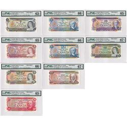 Set of 9 Matching SPECIMEN Notes of the 1969-1979 Multicolour Issues (Set#775) All PMG Certified Cho