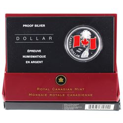 RCM Issue: 2005 Canada Ltd. Ed. Red Enamel National Flag Proof Silver Dollar (TAX Exempt).