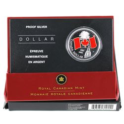 RCM Issue: 2005 Ltd. Ed. Red Enamel National Flag Proof Fine Silver Dollar (TAX Exempt). Please note