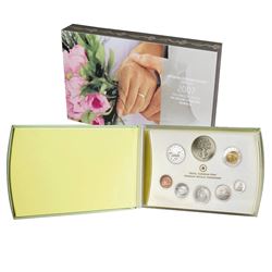 RCM Issue: 2007 Premium Sterling Silver Wedding Proof Set. Coins contain faint toning.