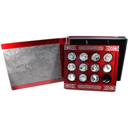 RCM Issue: 2010-2020 Canada $15 Lunar Lotus Silver Coin Series in Deluxe Subscription Display Case w