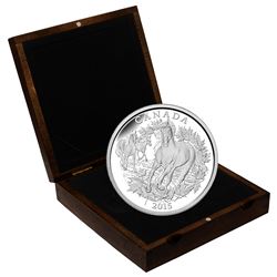 RCM Issue: 2015 $125 Canadian Horse 1/2 Kilo Fine Silver Coin. TAX Exempt