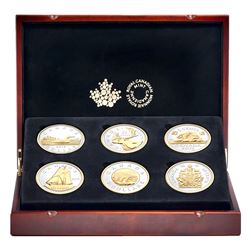 RCM Issue: 2015 5oz Silver Big Coin 6-coin Series in Deluxe Display Box with COAs. The 25-cent coin