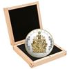 Image 1 : RCM Issue: 2016 $250 The Arms of Canada Kilo Fine Silver Coin with Selective Gold Plating (TAX Exemp