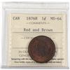 Image 1 : 1-cent 1876H ICCS Certified MS-64 Red and Brown.