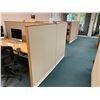 Image 2 : LOT OF 15 X 5' TALL WOOD TRIM OFFICE PARTITIONS, INCLUDE ALL HARDWARE