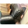 Image 2 : BLACK 'LEATHER' SOFA AND LOVESEAT SET