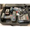 Image 1 : PAIR OF BOSCH CORDLESS DRILLS WITH CARRY CASE, INC. 1 BATTERY AND CHARGER