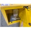 Image 2 : SMALL ULINE WALL MOUNT/ BENCH TOP FLAMMABLES CABINET WITH CONTENTS