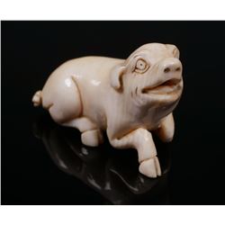 Antique Japanese Ivory PIG Netsuke