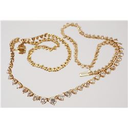 14K Yellow Gold & DIAMOND Tennis Necklace
