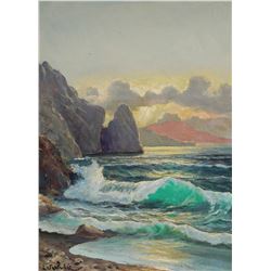 L.S. WHITE, Oil on Canvas Seascape