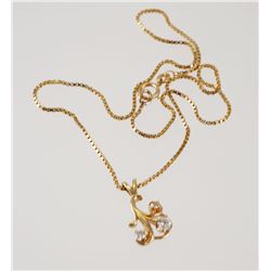 14K Yellow Gold & DIAMOND Pendant Necklace