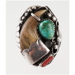 Navajo Native American Sterling BEAR CLAW Ring
