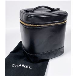 CHANEL Black Cosmetic VANITY Handbag Case