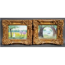(2) WALT LITT, Enamel on Copper Panels