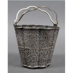 Antique Chinese Silver Repousse Ice Bucket