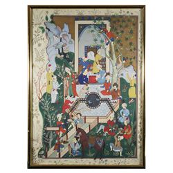 Mughal Style Gouache Painting, India, 19th c.