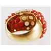 Image 3 : 18k Gold CORAL Ring, Angel Skin & Red
