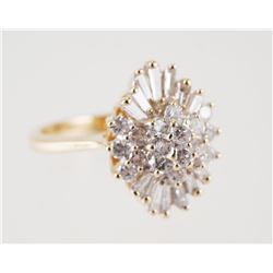 14K Yellow Gold DIAMOND Cluster Ring