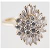 Image 2 : 14K Yellow Gold DIAMOND Cluster Ring