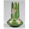 Image 1 : Green Iridescent Glass Vase, Enamel