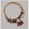Image 2 : 14K Yellow Gold RUBELLITE & DIAMOND Ring