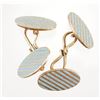 Image 1 : 14K Yellow Gold CUFFLINKS & Turquoise Inlay