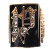 Image 2 : 10K ONYX & DIAMOND Signet Ring