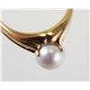 Image 2 : 14K Yellow Gold & GRAY PEARL Solitaire Ring