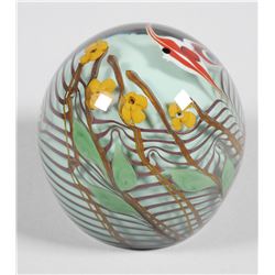 CHRIS BUZZINI, Angelfish & Floral Paperweight