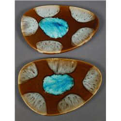 (2) ROYAL HICKMAN #582 Art Pottery Plate