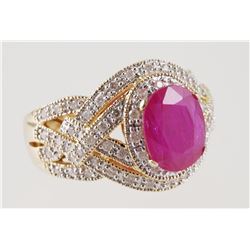 14K Yellow Gold RUBY & DIAMOND Ring