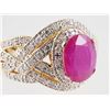 Image 2 : 14K Yellow Gold RUBY & DIAMOND Ring
