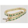 Image 3 : 14K Yellow Gold EMERALD & DIAMOND Bracelet