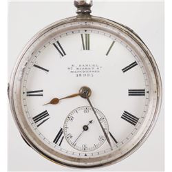 1884 H. Samuel Manchester Sterling Pocket Watch