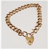 Image 1 : 9K Yellow Gold VICTORIAN Puffy Heart Lock Bracelet