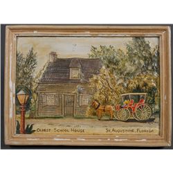 FLORIDA OLDEST SCHOOL HOUSE Porcelain Plaque